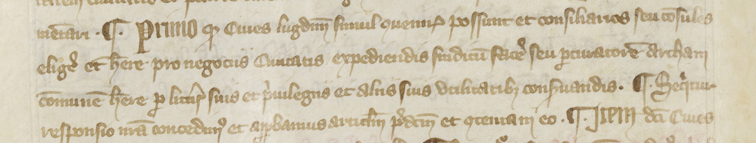1er article de la charte sapaudine du 21/06/1320 sur le droit d'élire les consuls et de conserver les archives (1320, cote : AA/1, folio 52r)