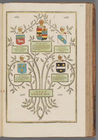 Les fleurs armoriales consulaires de la ville de Lyon [...] depuis l'année 1499 par Pierre-François Chaussonnet, pl. 4 (XVIIIe siècle, cote : SM/24/RES)