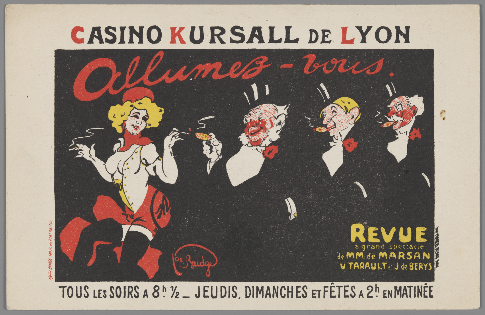Casino Kursall (sic) de Lyon, carte postale publicitaire - Archives municipales de Lyon, 4FI/3437