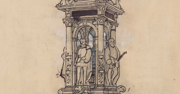 Projet pour la fontaine de la place des Jacobins par Gaspard André en 1877