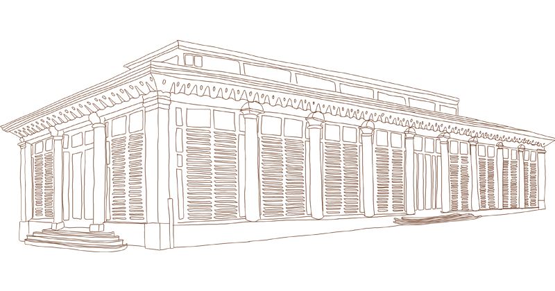 Dessin des Halles de la Martinière réalisé par Julie Petrolli