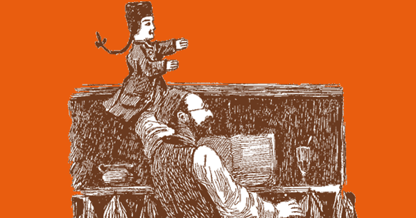 Dessin de Laurent Mourguet avec Guignol par Girrane