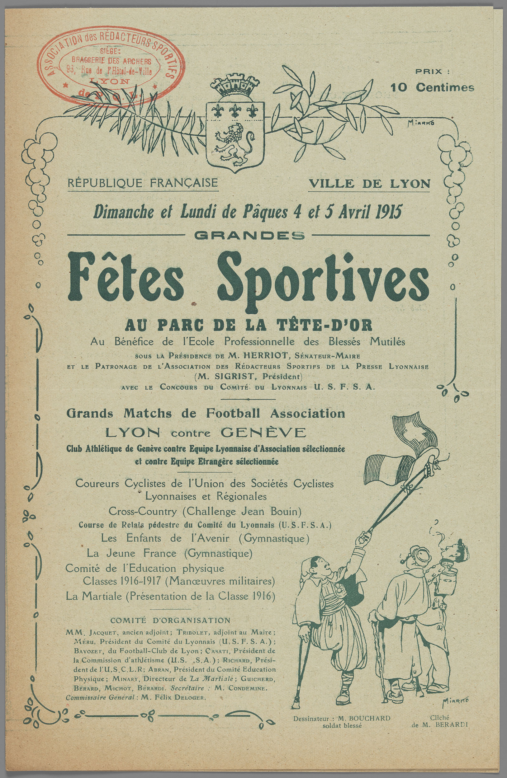 Fêtes sportives au parc de la Tête d'Or au bénéfice de l'école professionnelle des blessés mutilés, 4 et 5 avril 1915. 1140/wp/23