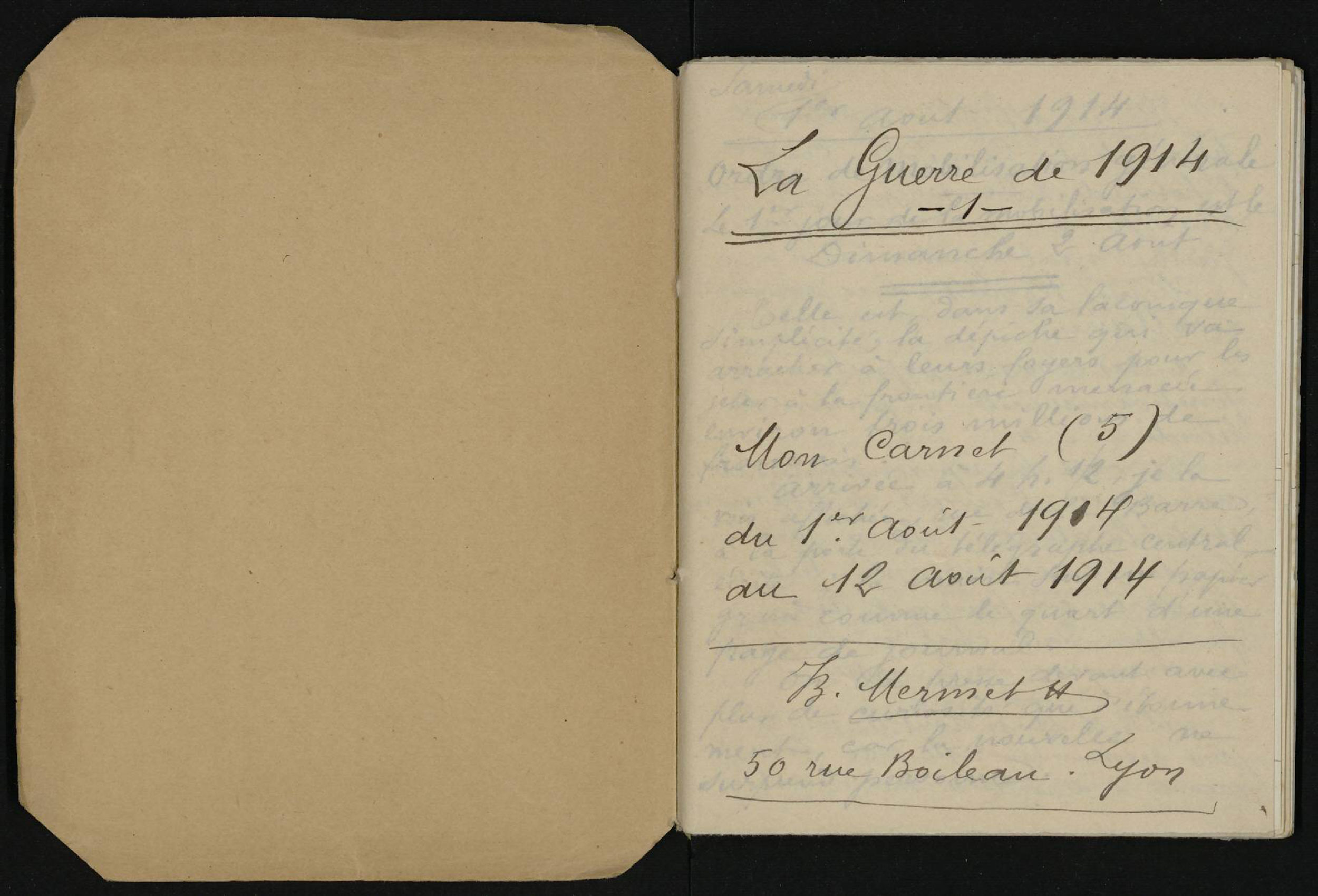 Carnets de guerre de Barthélémy Mermet. 253/ii/1/2