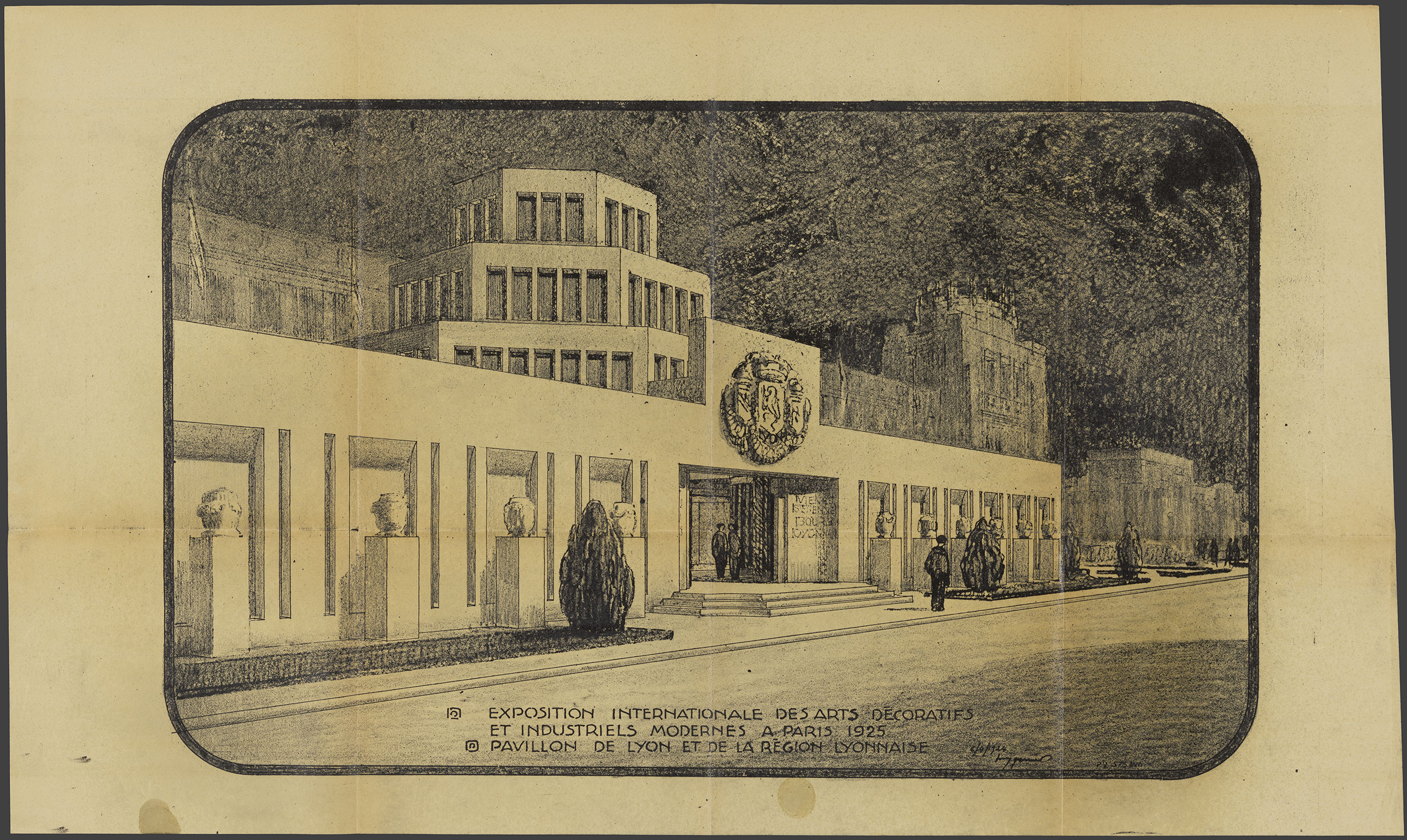 Perspective extérieure du pavillon de Lyon et la région lyonnaise, 6 avril 1924. 510/wp/18