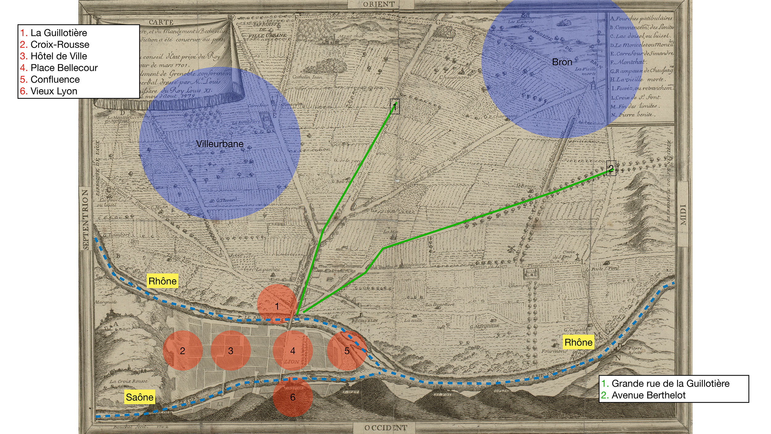 Carte repère du Mandement du Bechevelin