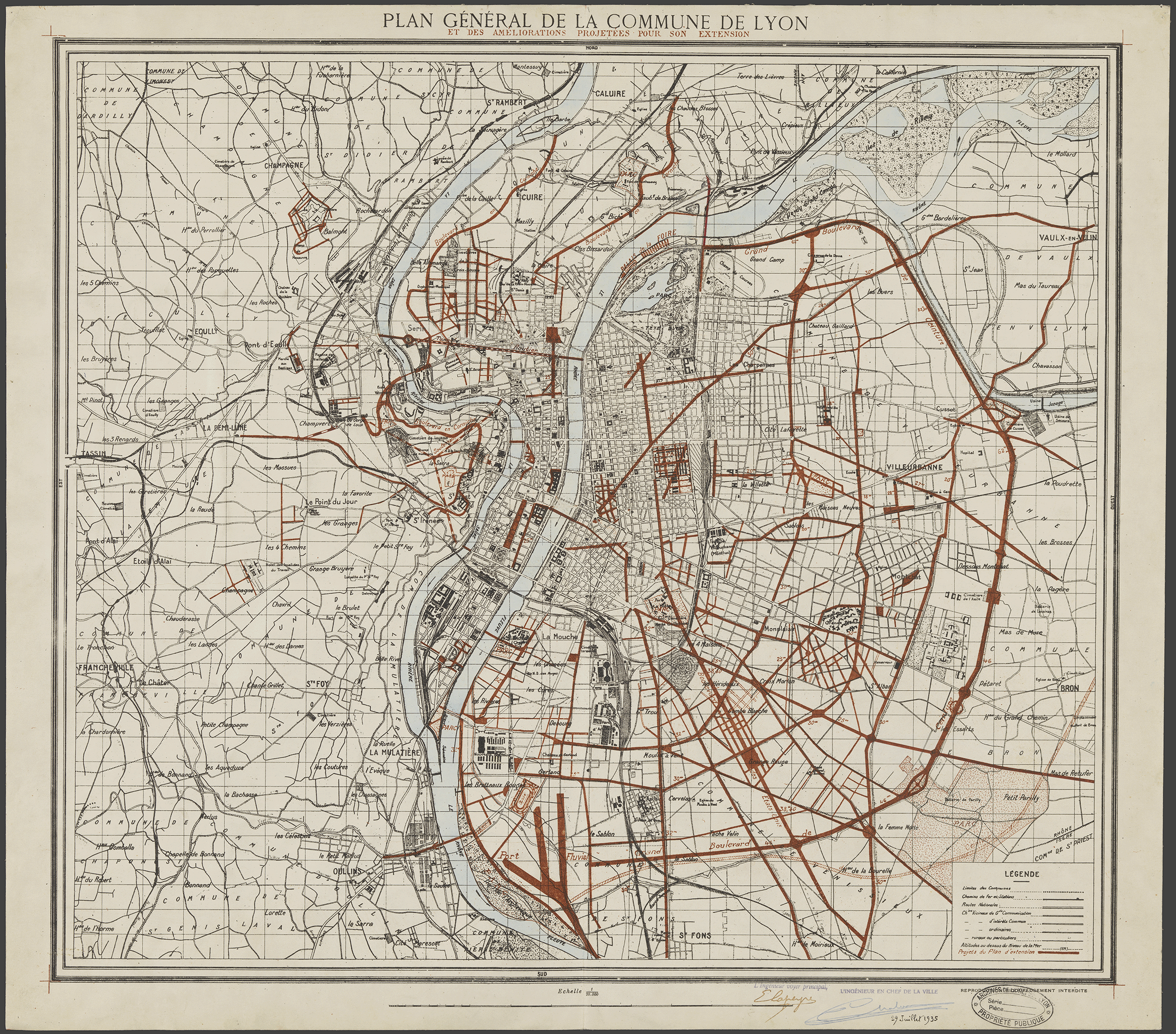 Plan de Lyon par Chalumeau, 1935 - 1541WP157_1