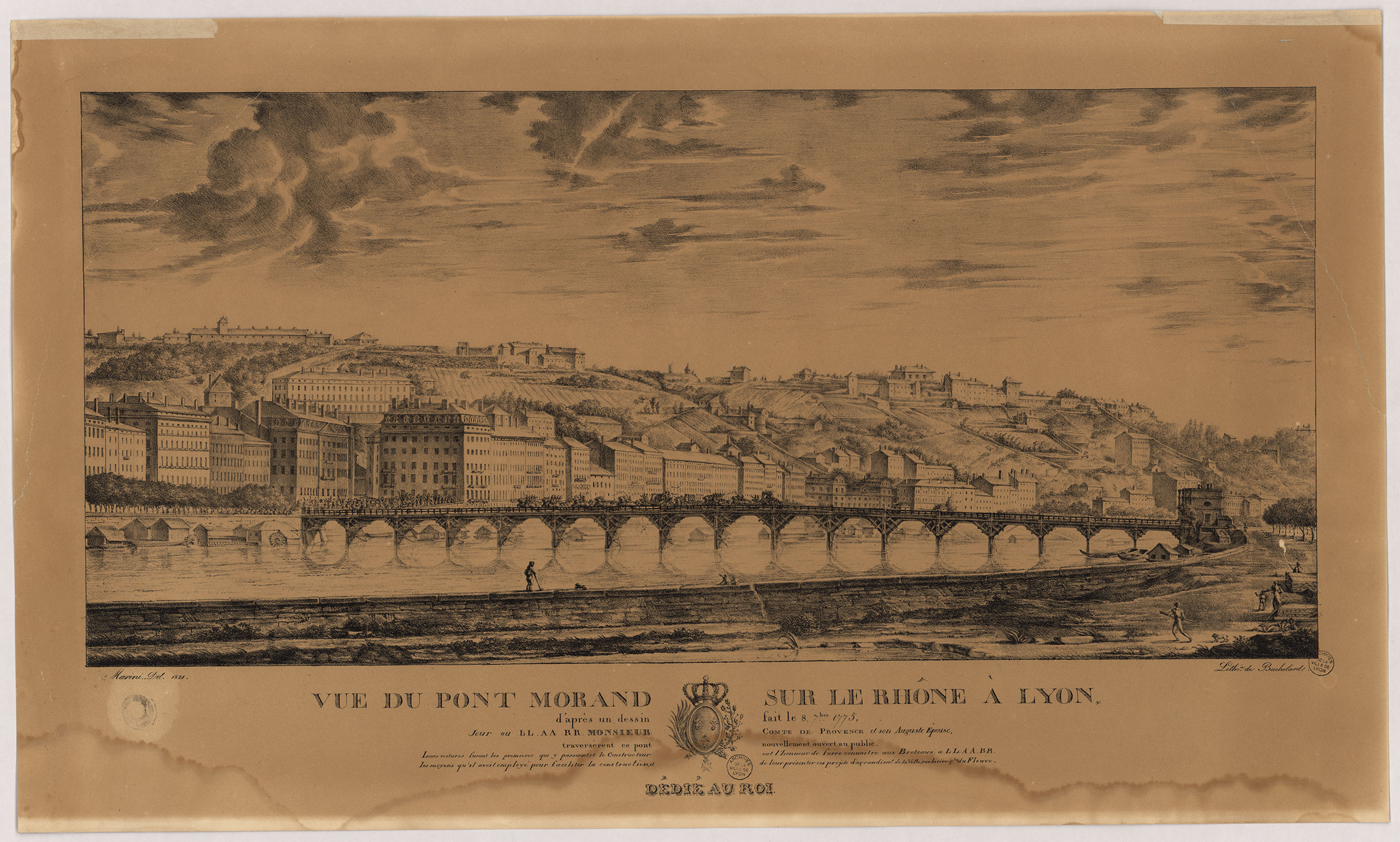 Vue du pont Morand sur le Rhône, 1775 – 16FI/302