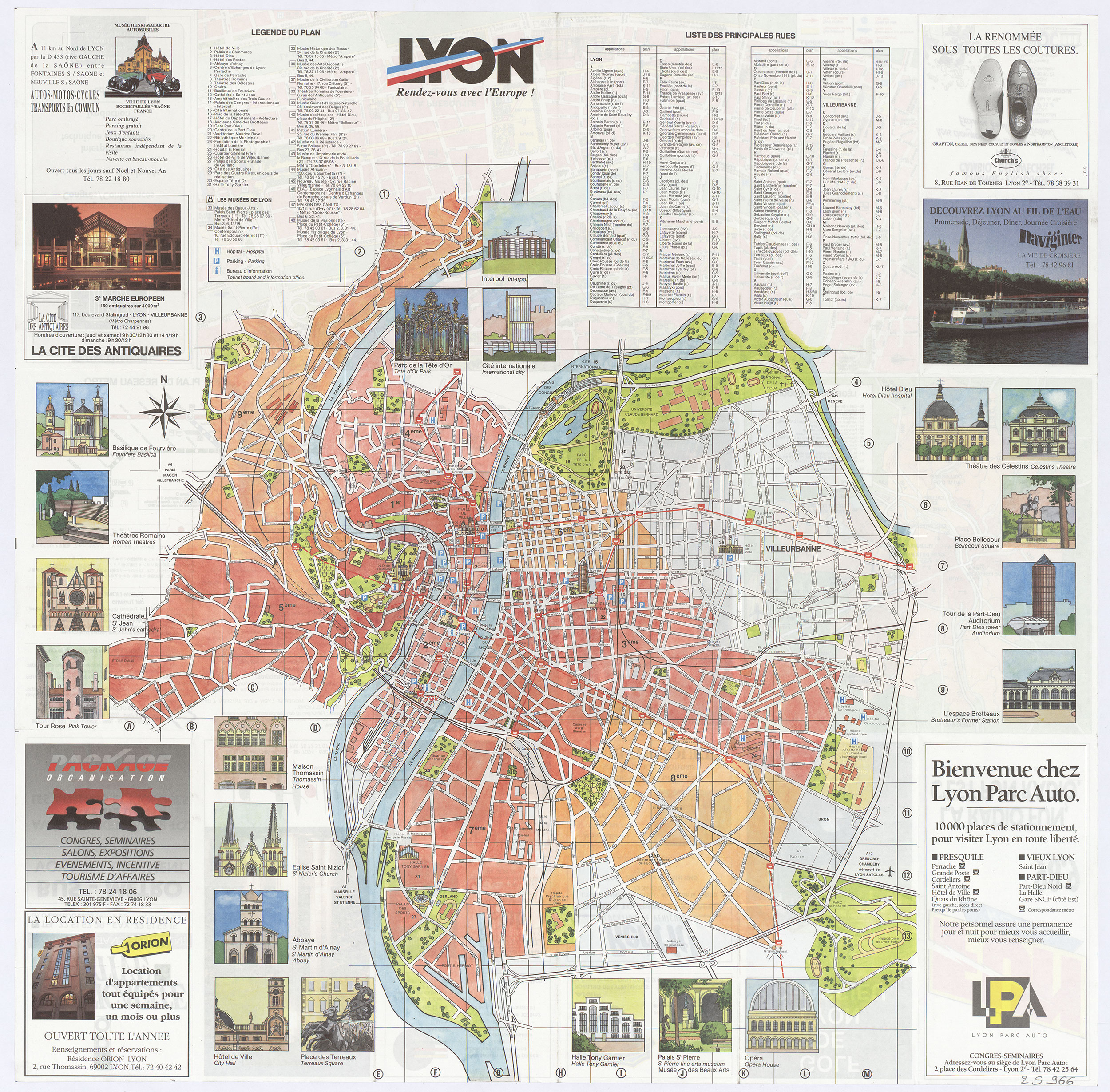Plan touristique de Lyon en 1991 – 2S966