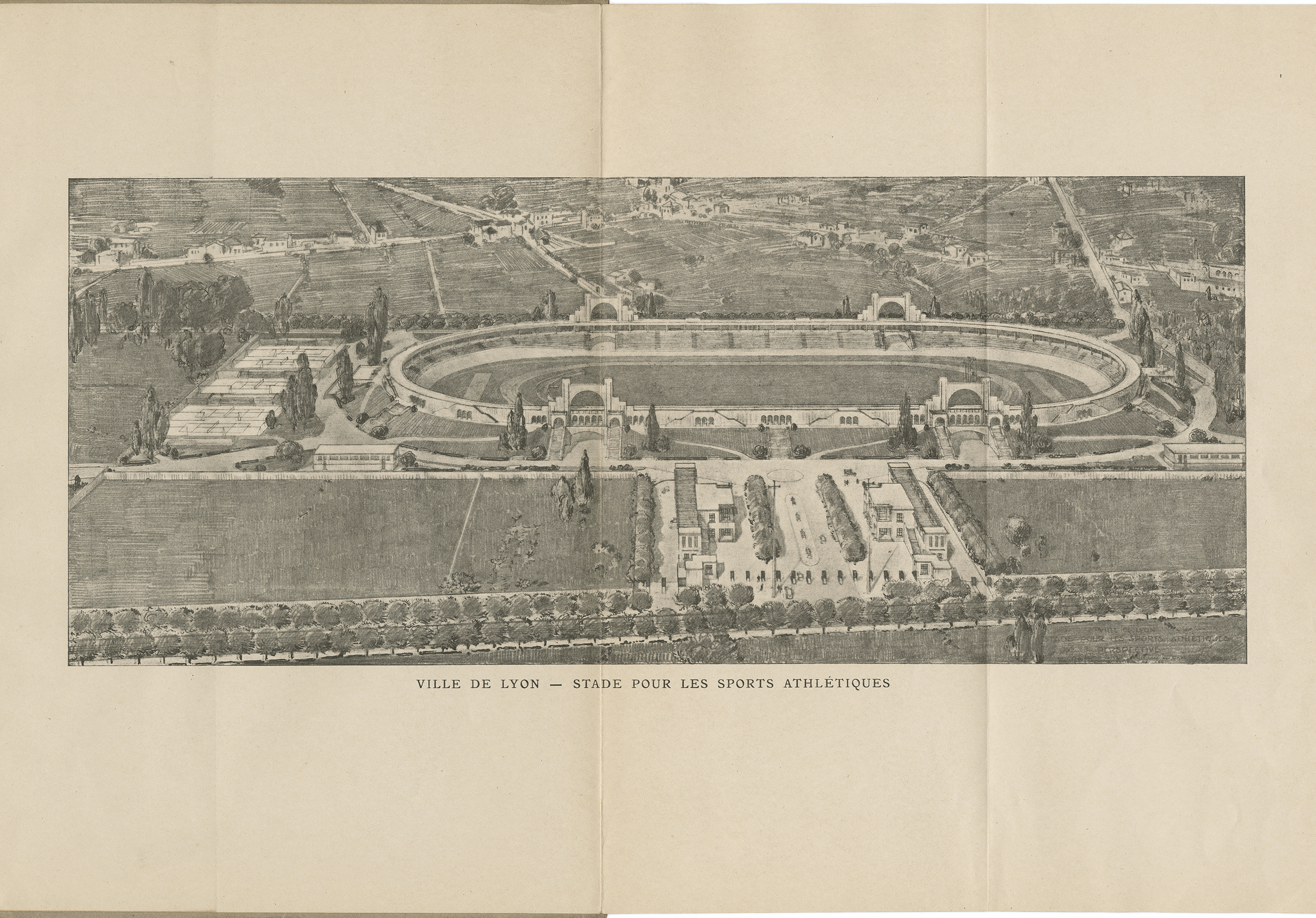 Livret de présentation « Stade pour les sports athlétiques » par Tony Garnier, 1925- 937WP/179
