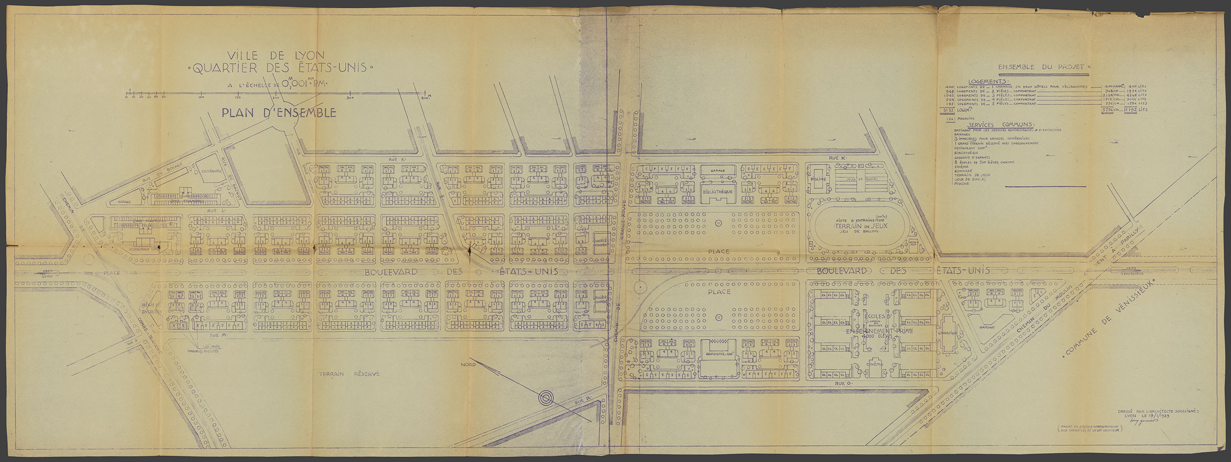 Plan du quartier des Etats-Unis - 938wp37