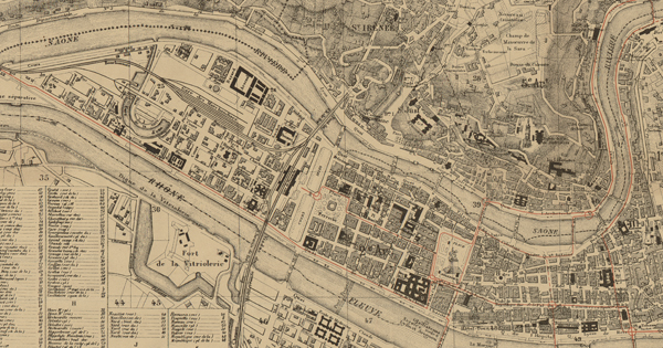 Extrait d'un plan de Lyon datant de 1880