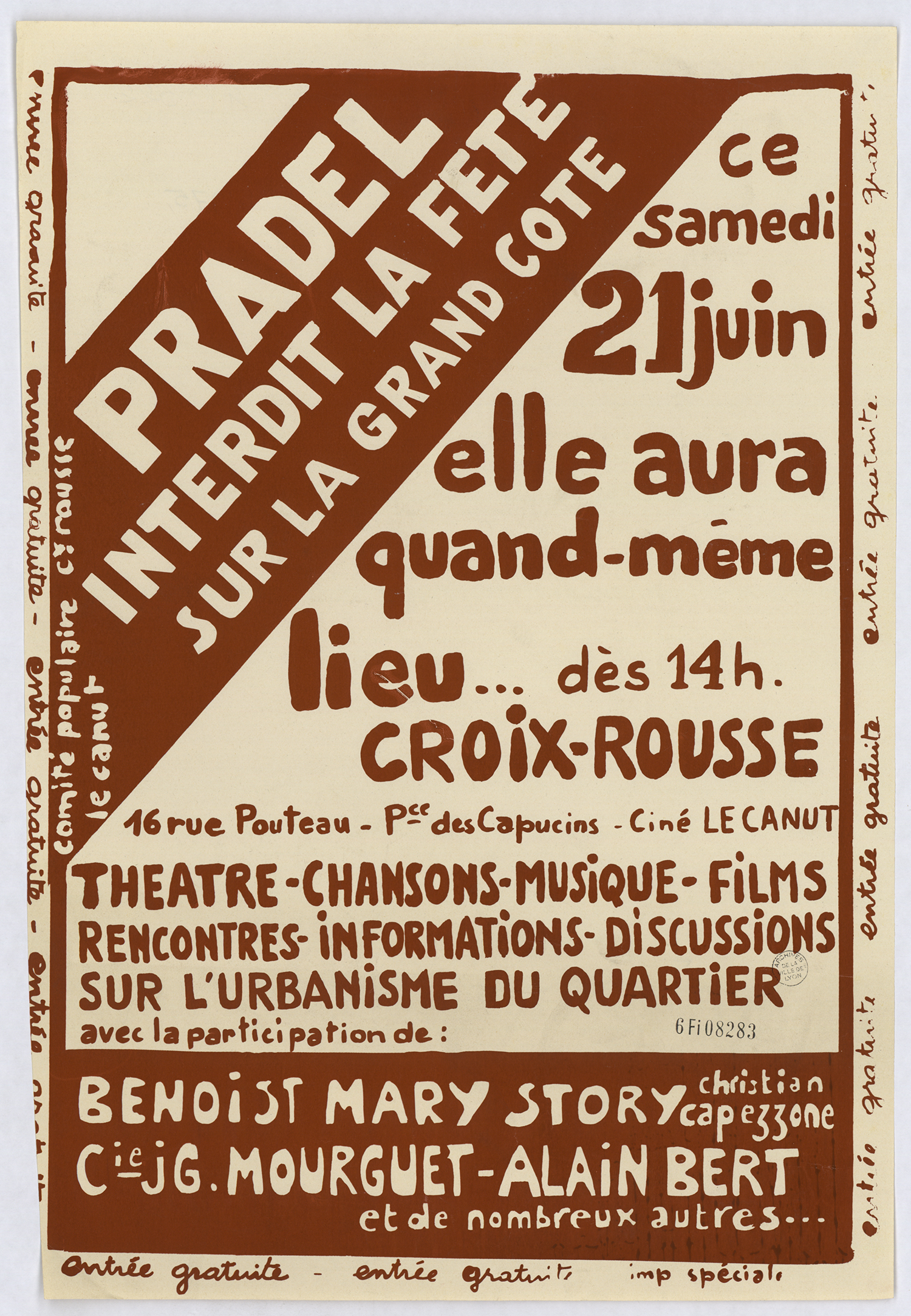 Fête organisée par le comité populaire de la Croix-Rousse, juin 1975 - 6Fi8283