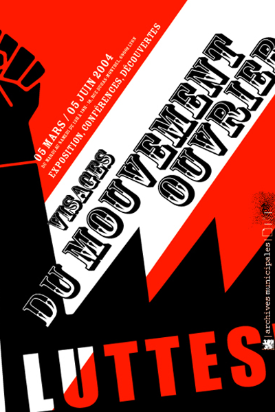 Affiche de l'exposition montrant une image sérigraphique issue du mouvement de mai 68