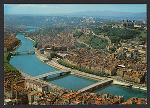Carte postale de Lyon avec vue sur la Saône et Fourvière - 4fi12387