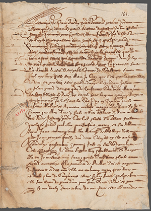 Lettre de Benoit Besson au Consulat, 1608, manuscrit, AML, AA/154 