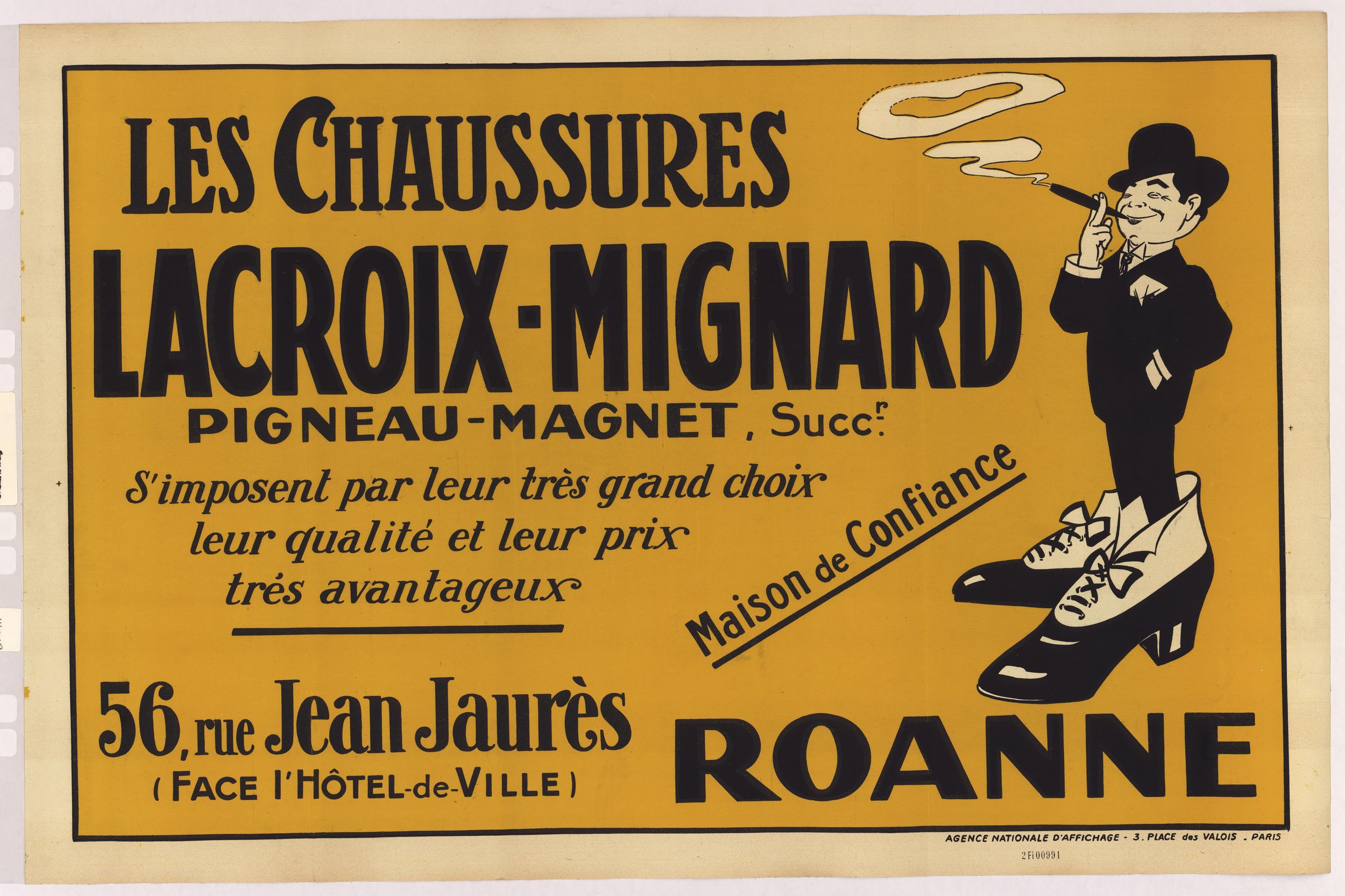Chaussures Lacroix-Mignard, Roanne : affiche publicitaire couleur (1900, cote : 2FI/991)