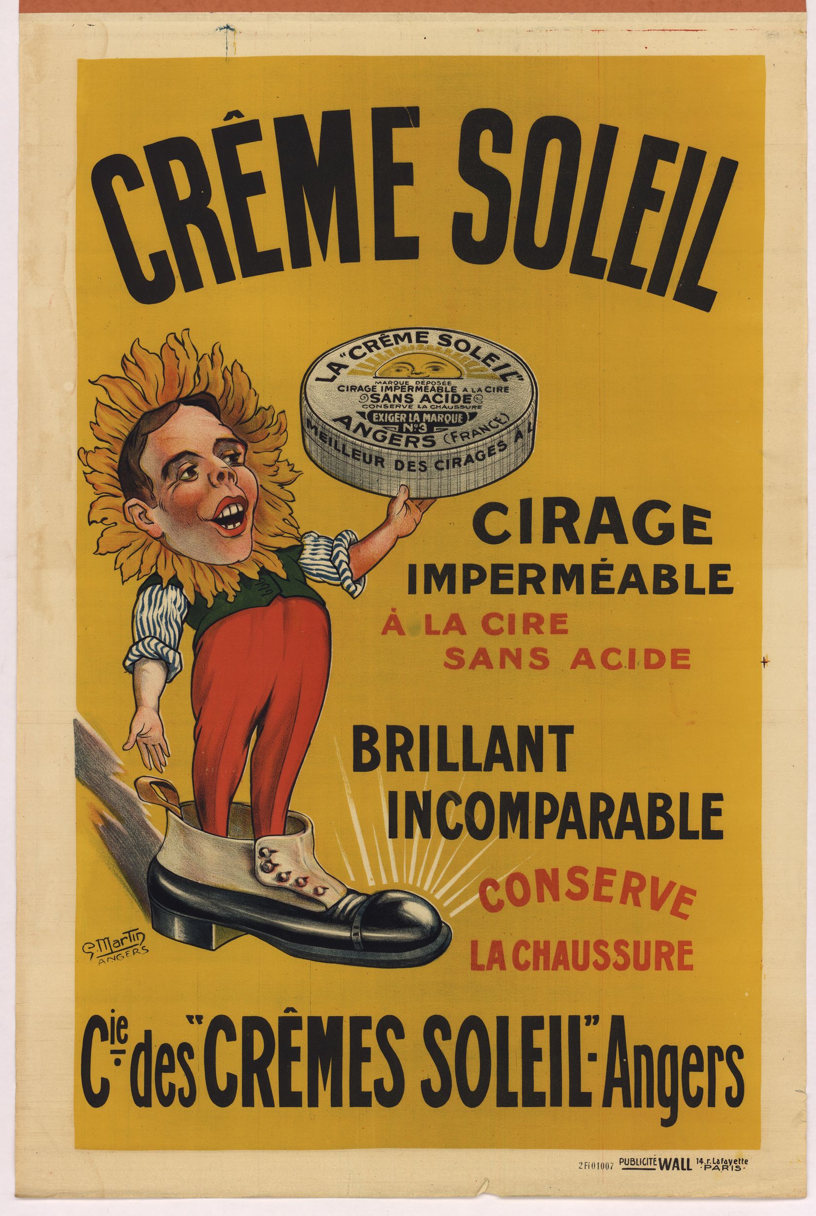 Crème soleil, cirage imperméable à la cire : affiche publicitaire couleur (1900, cote : 2FI/1007)