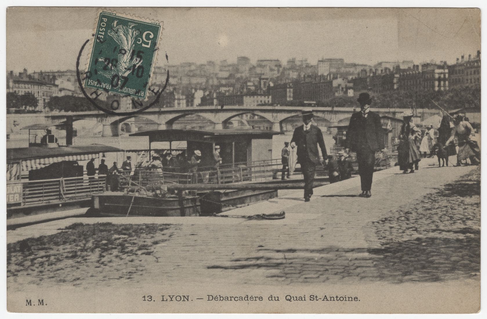 Débarcadère du quai Saint-Antoine : carte postale (vers 1907, cote : 4FI/3294)