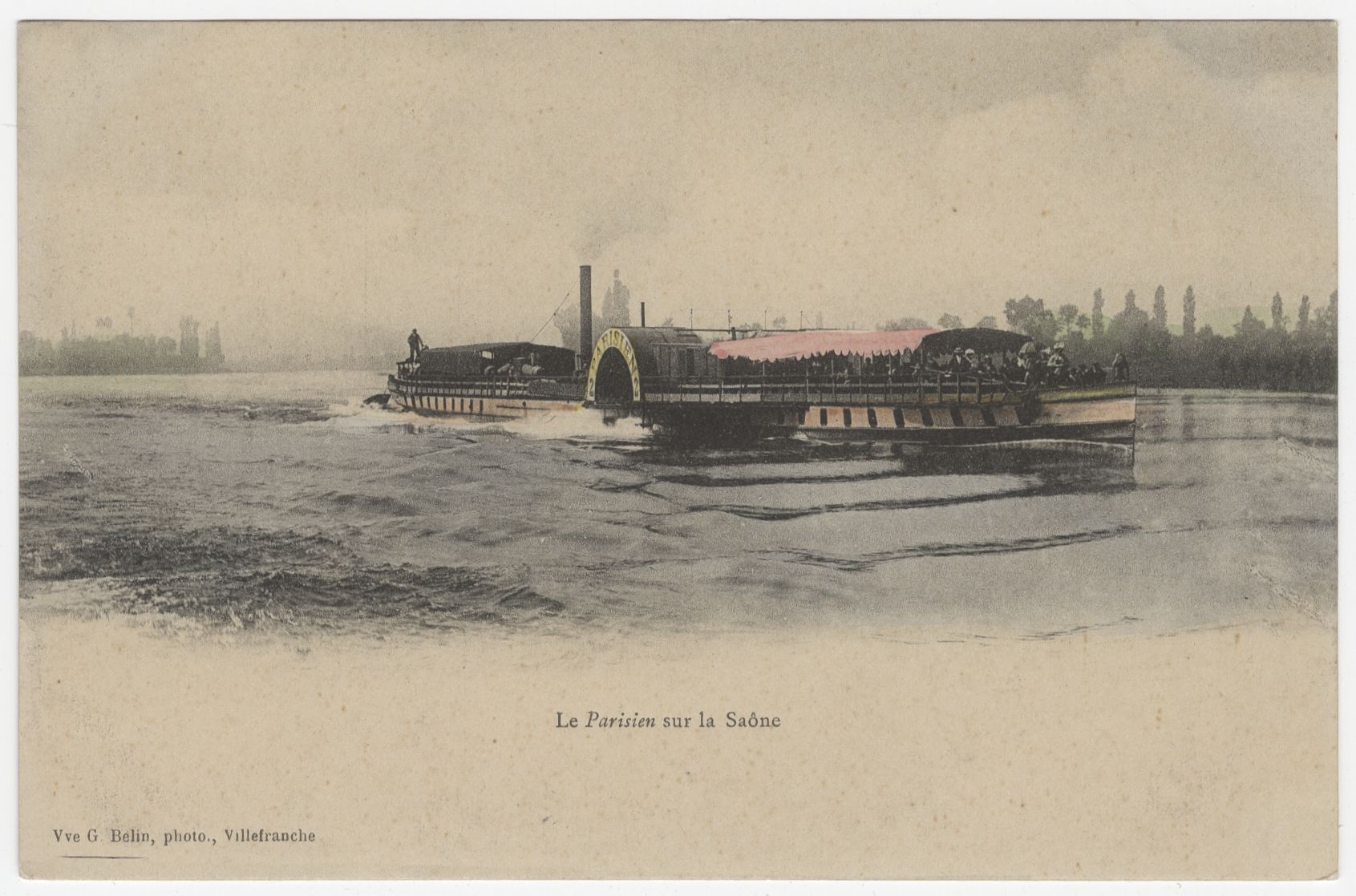 Le Parisien sur la Saône : carte postale (vers 1910, cote : 4FI/3339)