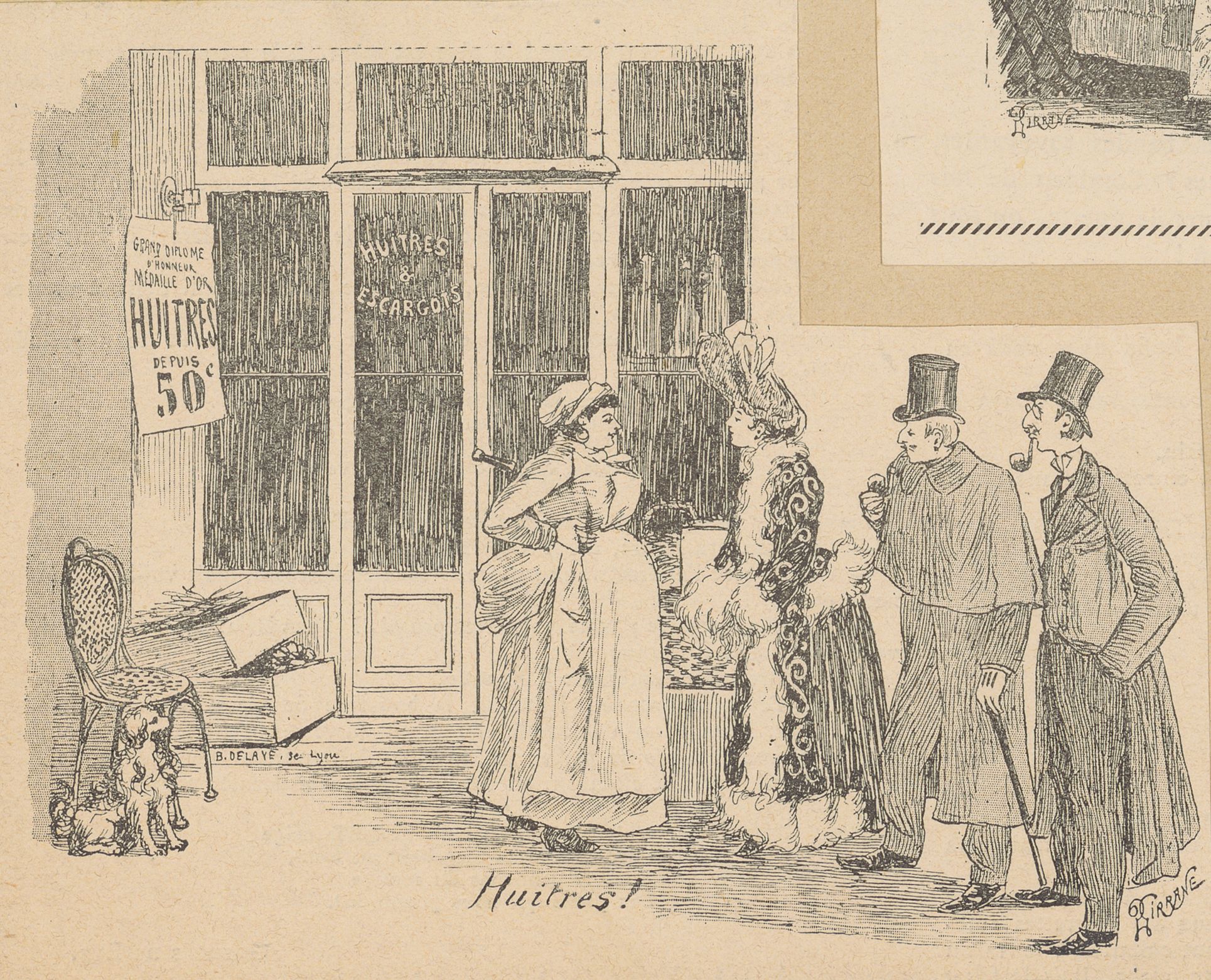 La vendeuse d'huîtres : typogravure NB par Gustave Garnier (1891-1892, cote : 63FI/13, détail)