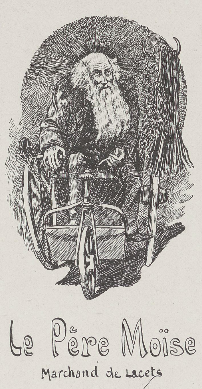 Le père Moïse, marchand de lacet : typogravure NB de Gustave Garnier (09/10/1892, cote : 63FI/28, détail)