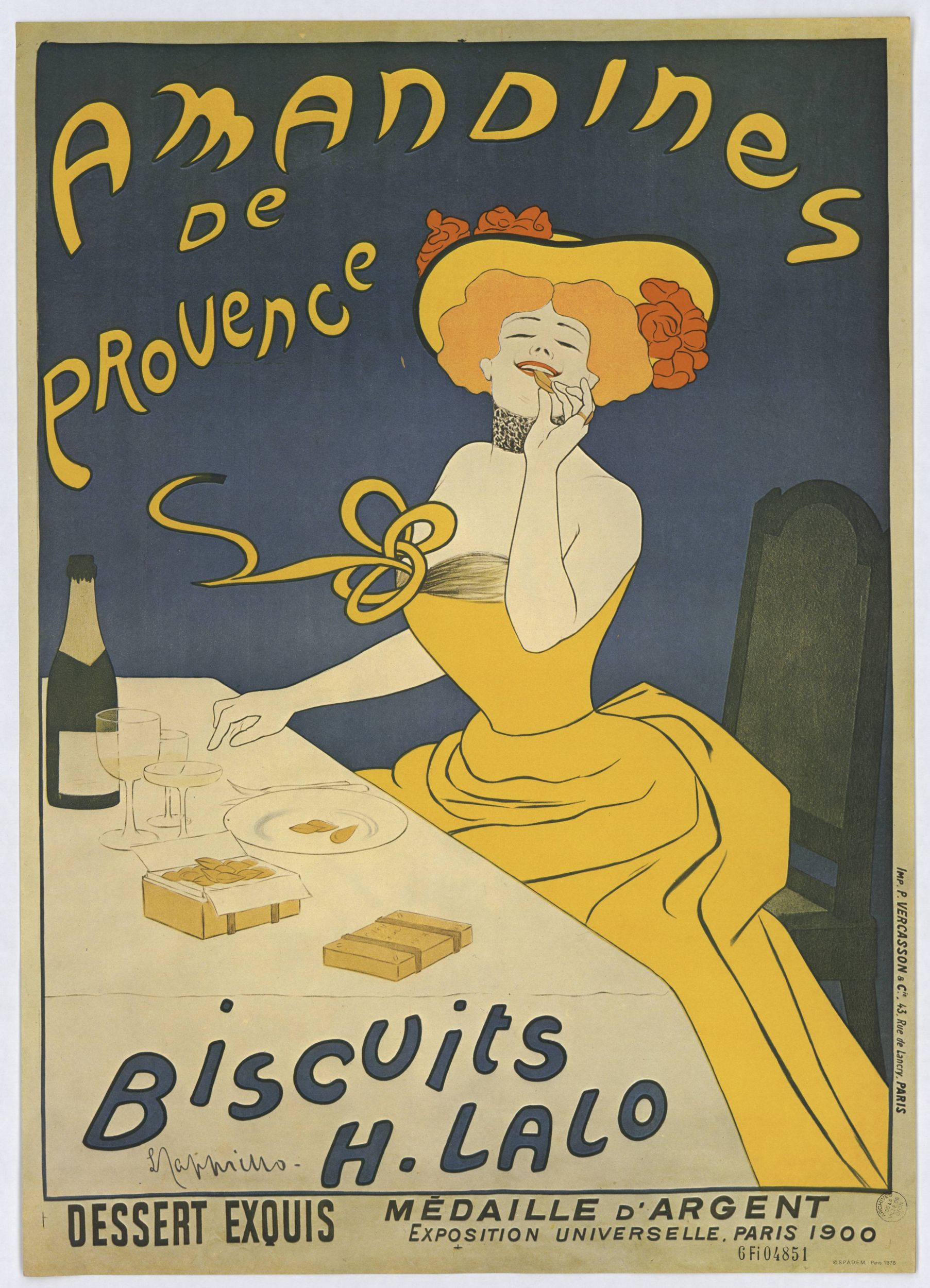 Amandines de Provence - Biscuits H. Lalo : affiche publicitaire couleur (1900, cote : 6FI/4851)