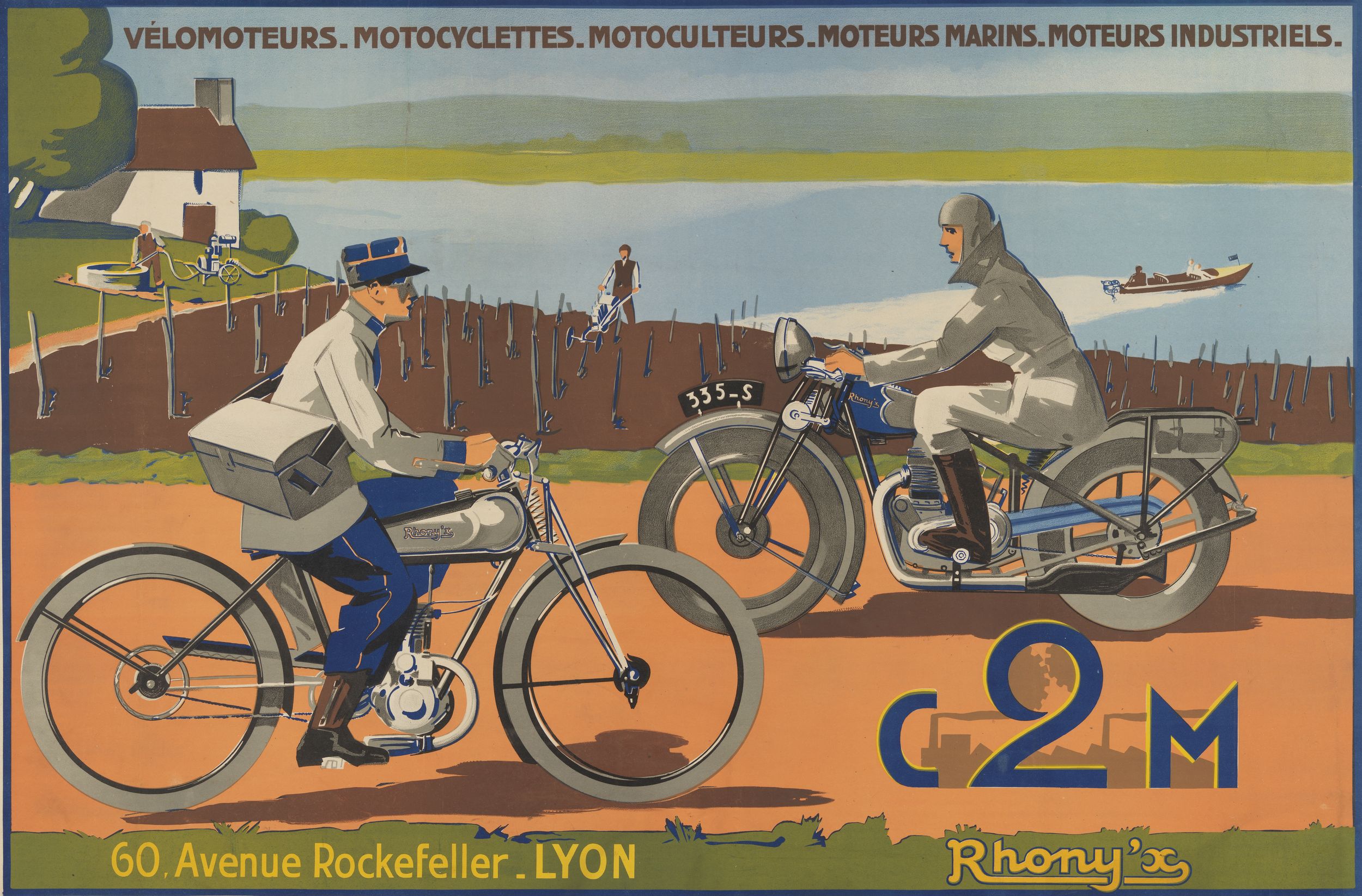 C2M Rhony'x : affiche publicitaire (lithographie couleur) très grand format (1933, cote : 7FI/2452)