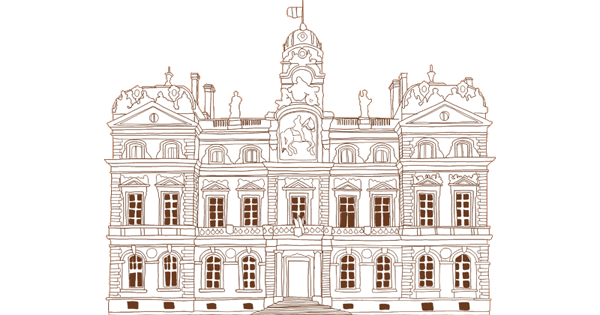 Dessin de la Mairie de Lyon par Julie Petrolli