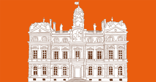 Dessin de la Mairie de Lyon par Julie Petrolli