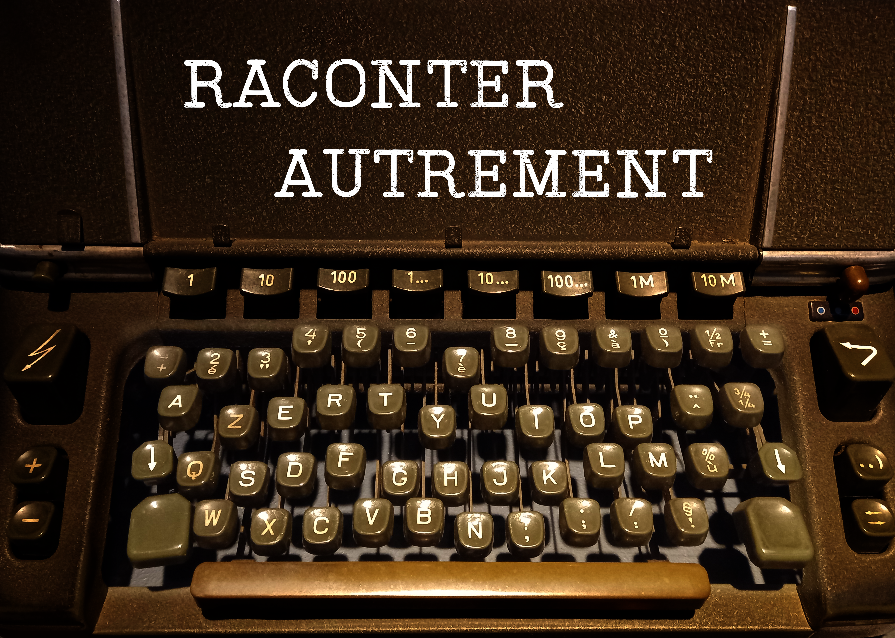 Une machine à écrire avec le titre tapé