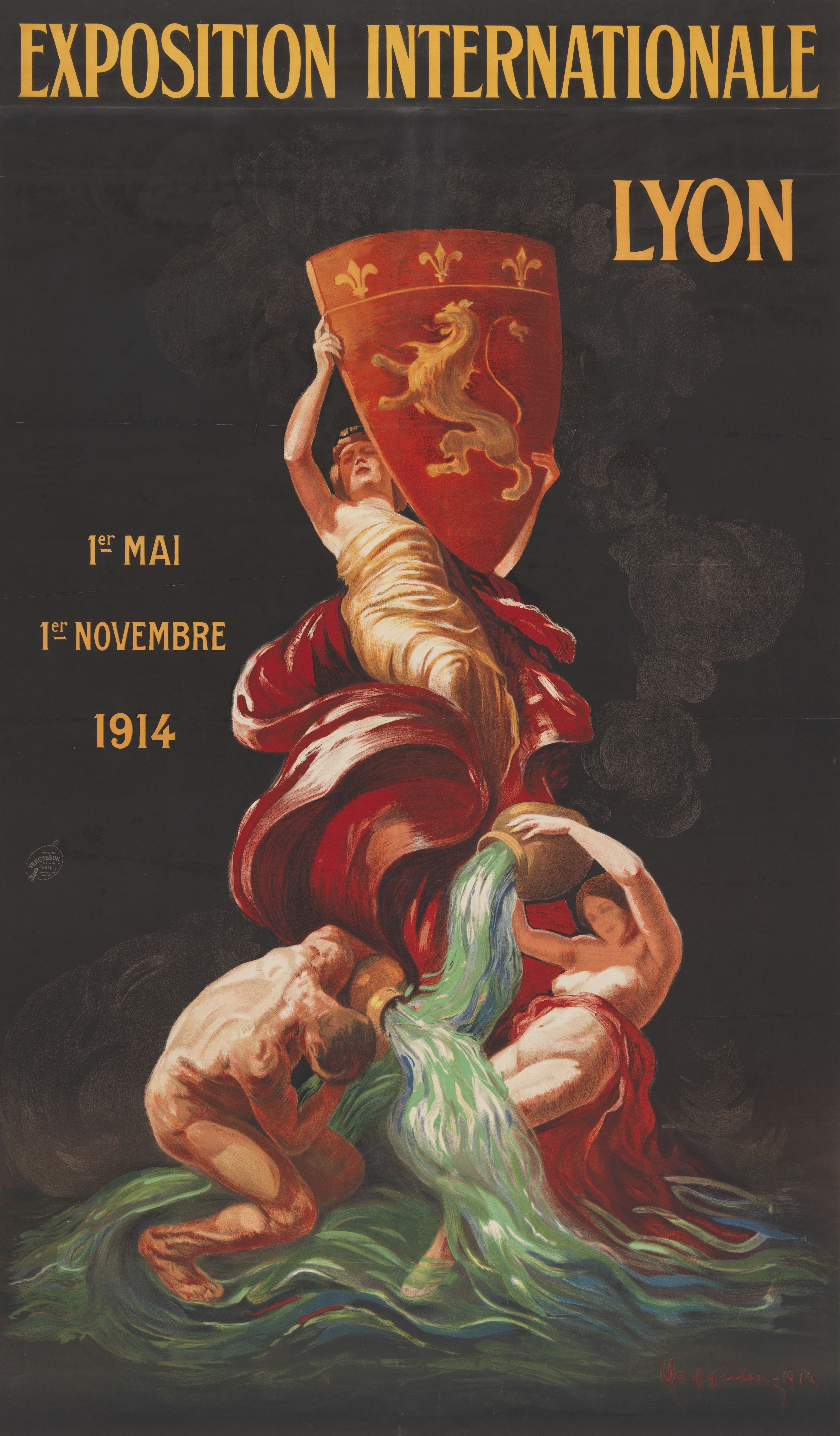 Exposition universelle de Lyon de 1914 : affiche couleur (1914, cote 7FI/3416)