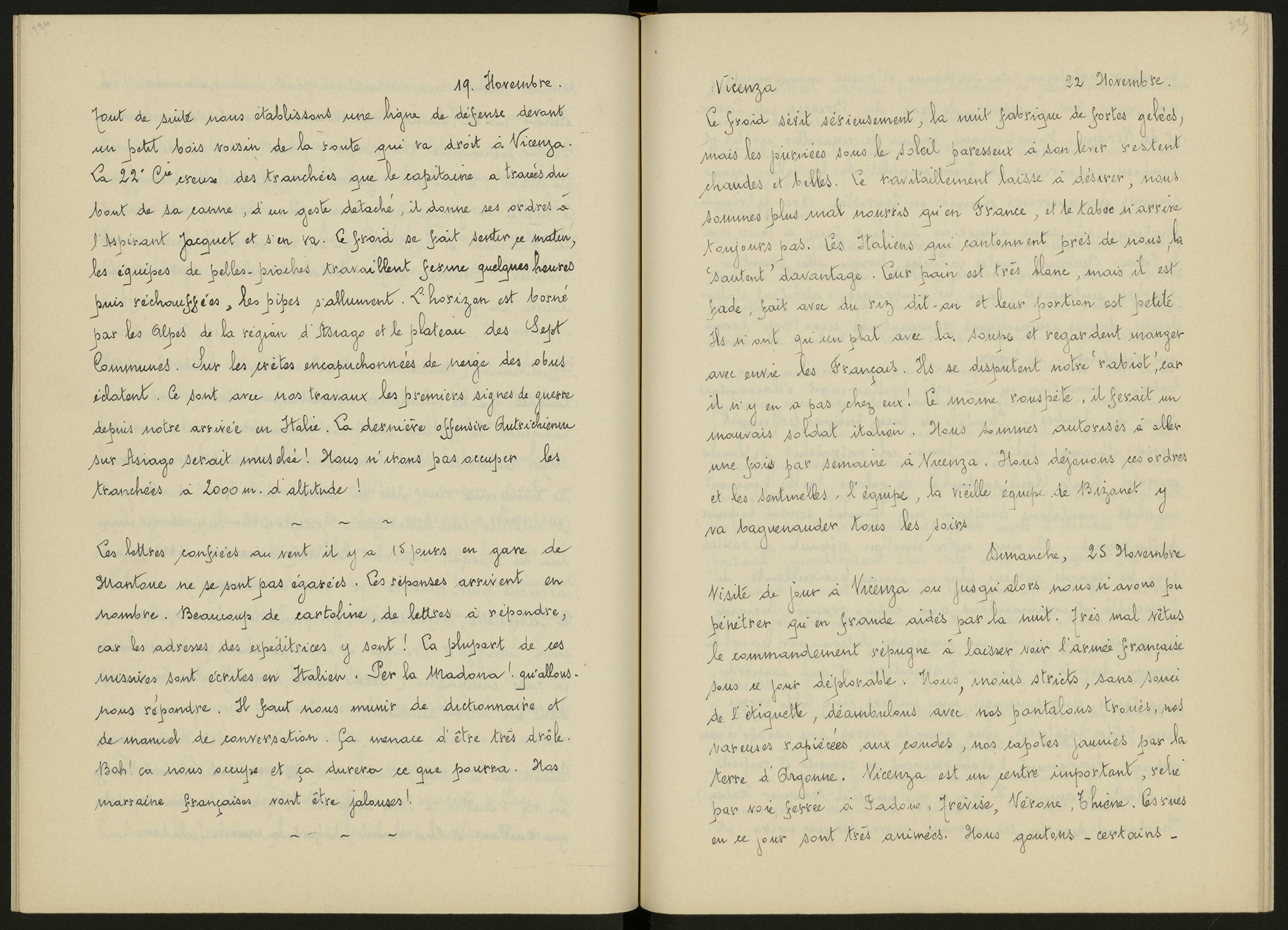 Manuscrit autobiographique de Joseph Rossignol, 19 novembre 1917, Italie - 1ii/593