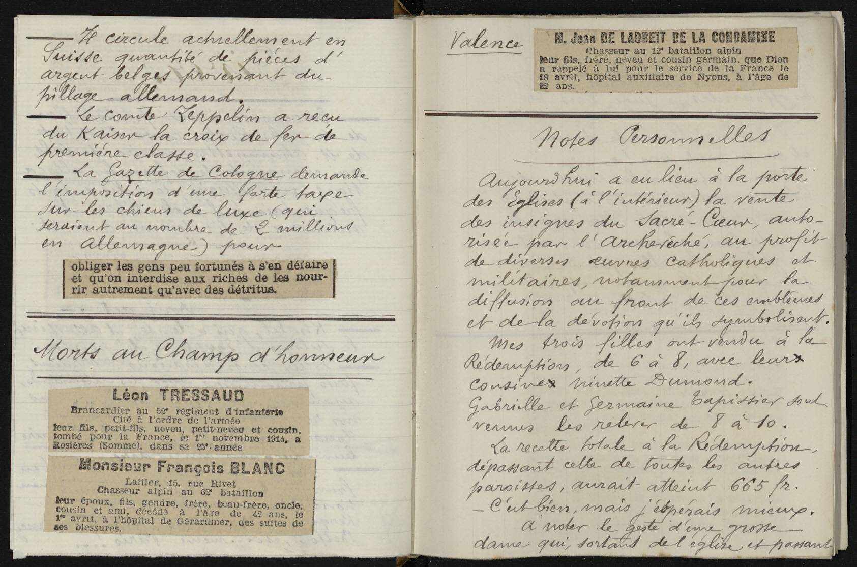 Carnet de Barthélémy Mermet, 25 avril 1915 - 253ii/42/41