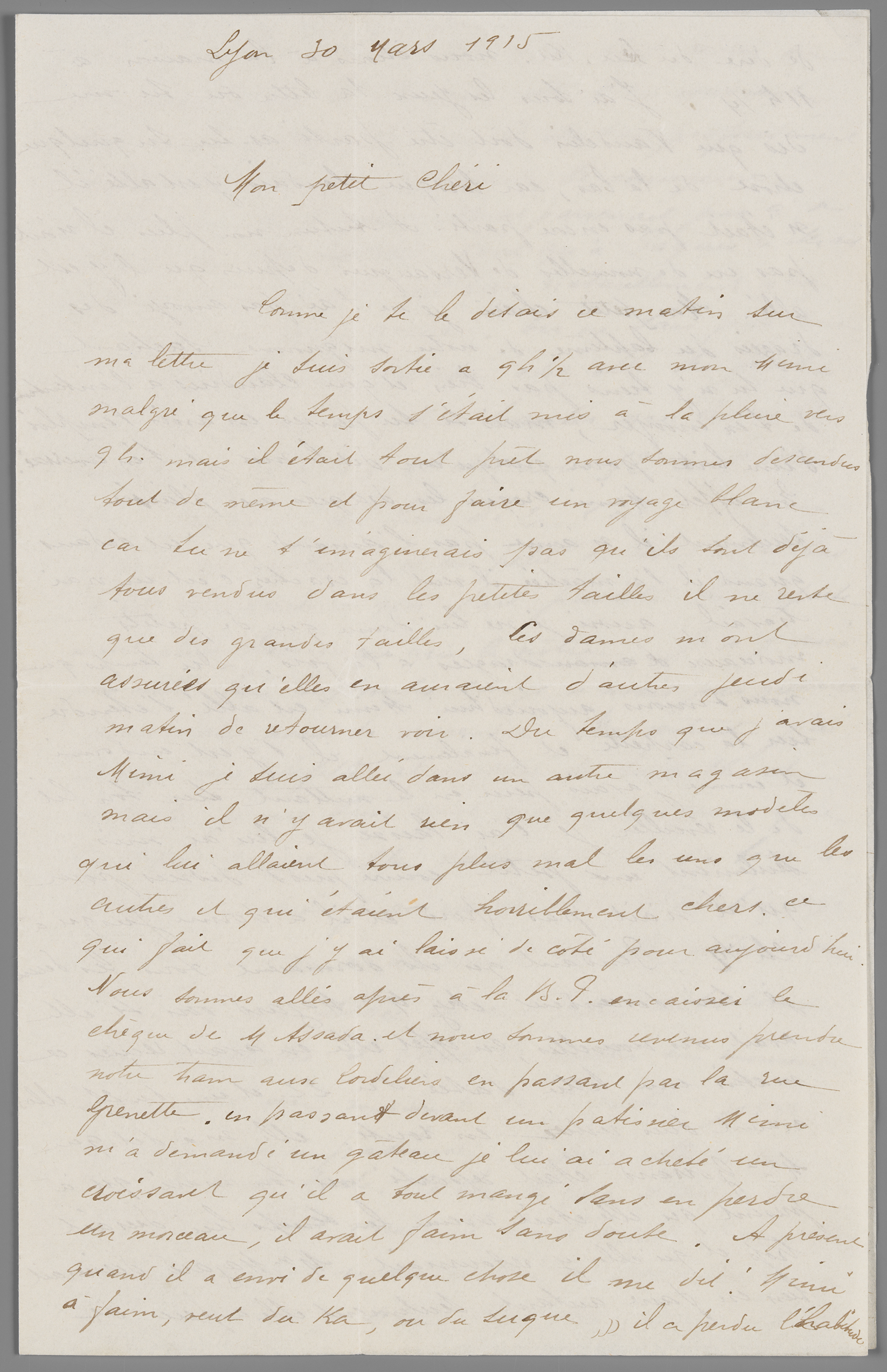 Lettre de Jeannette Gautier à son époux Antoine, 30 mars 1915 - 267ii/2