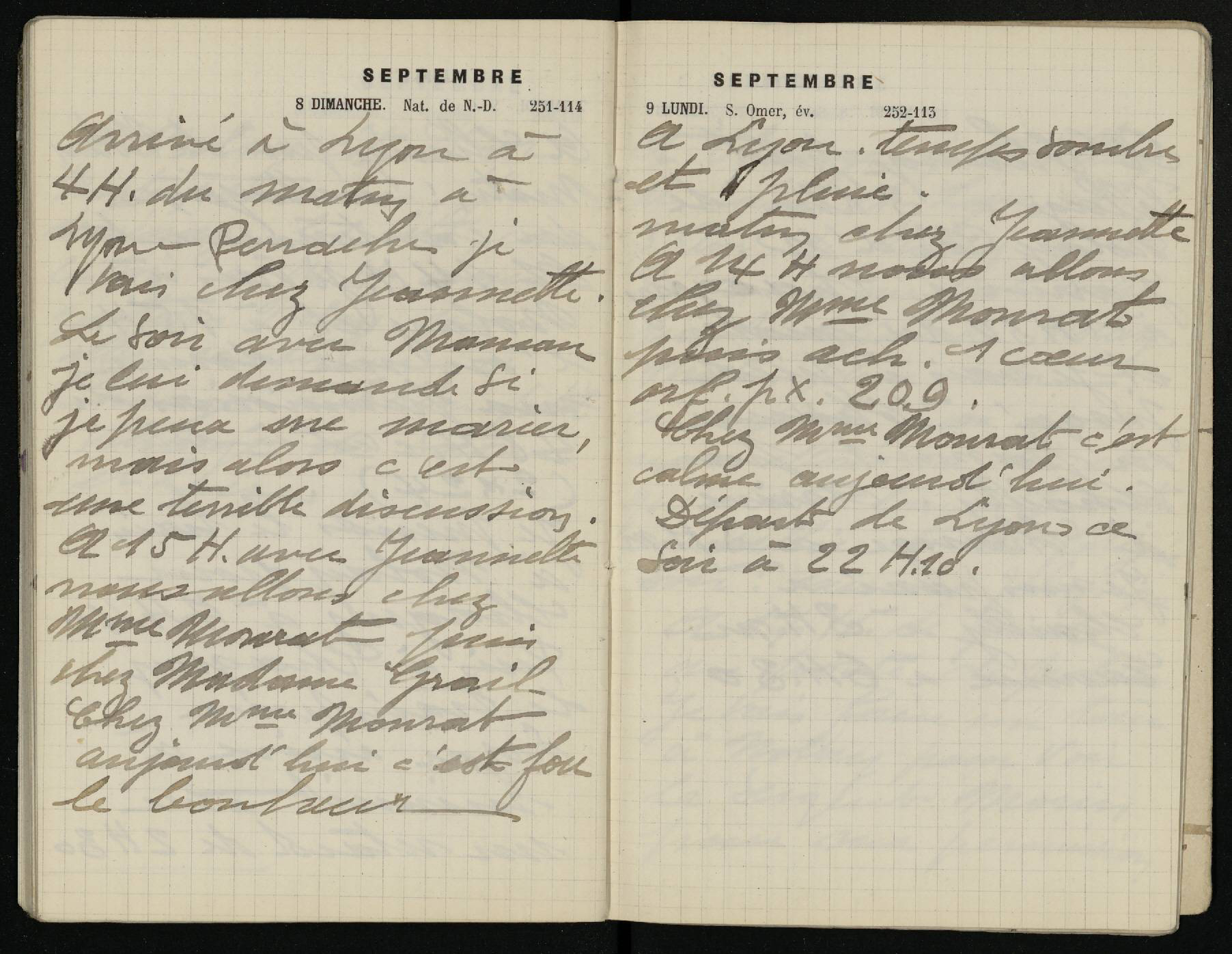 Carnet de Louis Boyer, 8 septembre 1918 - HD/1Z1/11/38