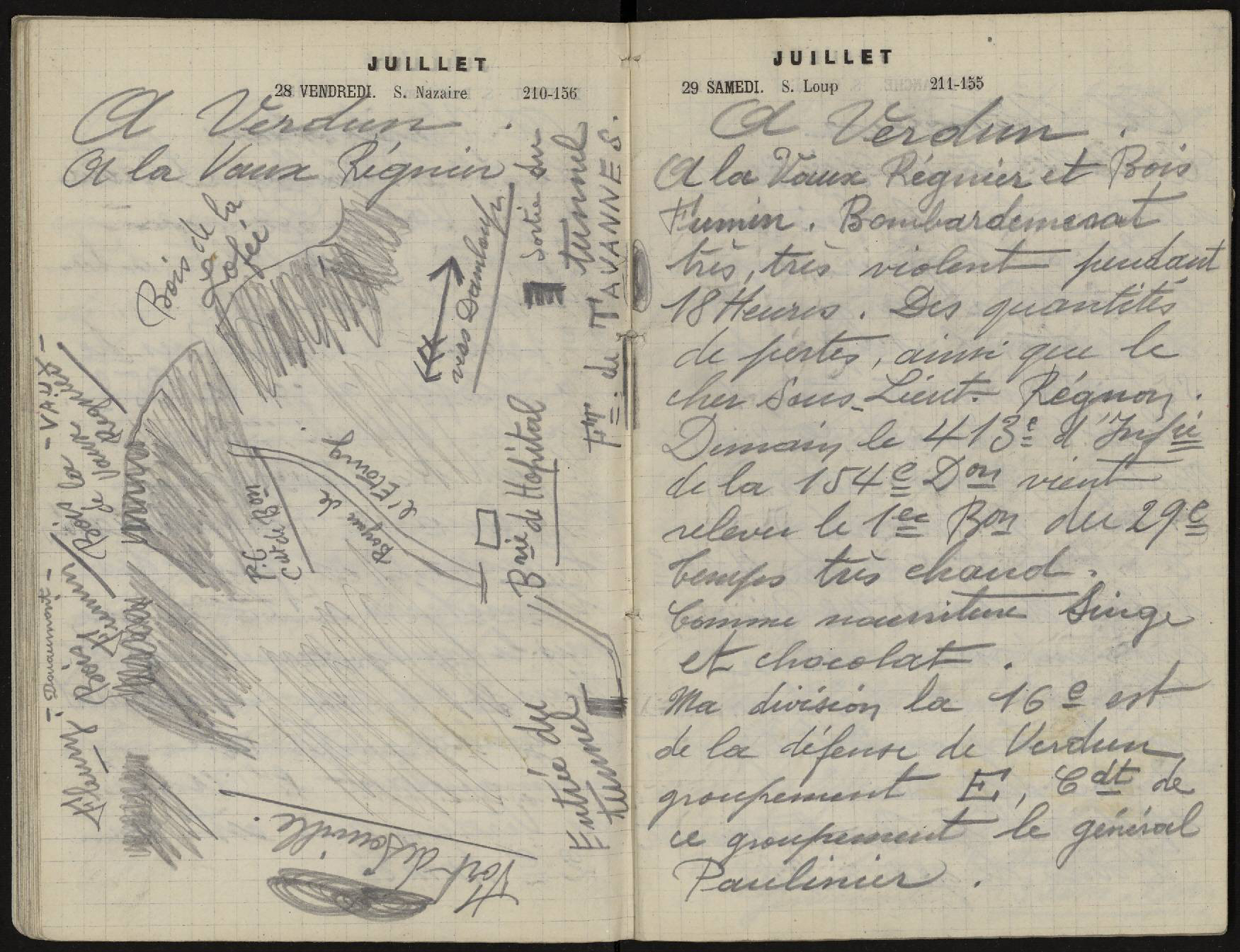 Carnet de Louis Boyer, 28-29 juillet 1916 - HD/1/Z1/1/17