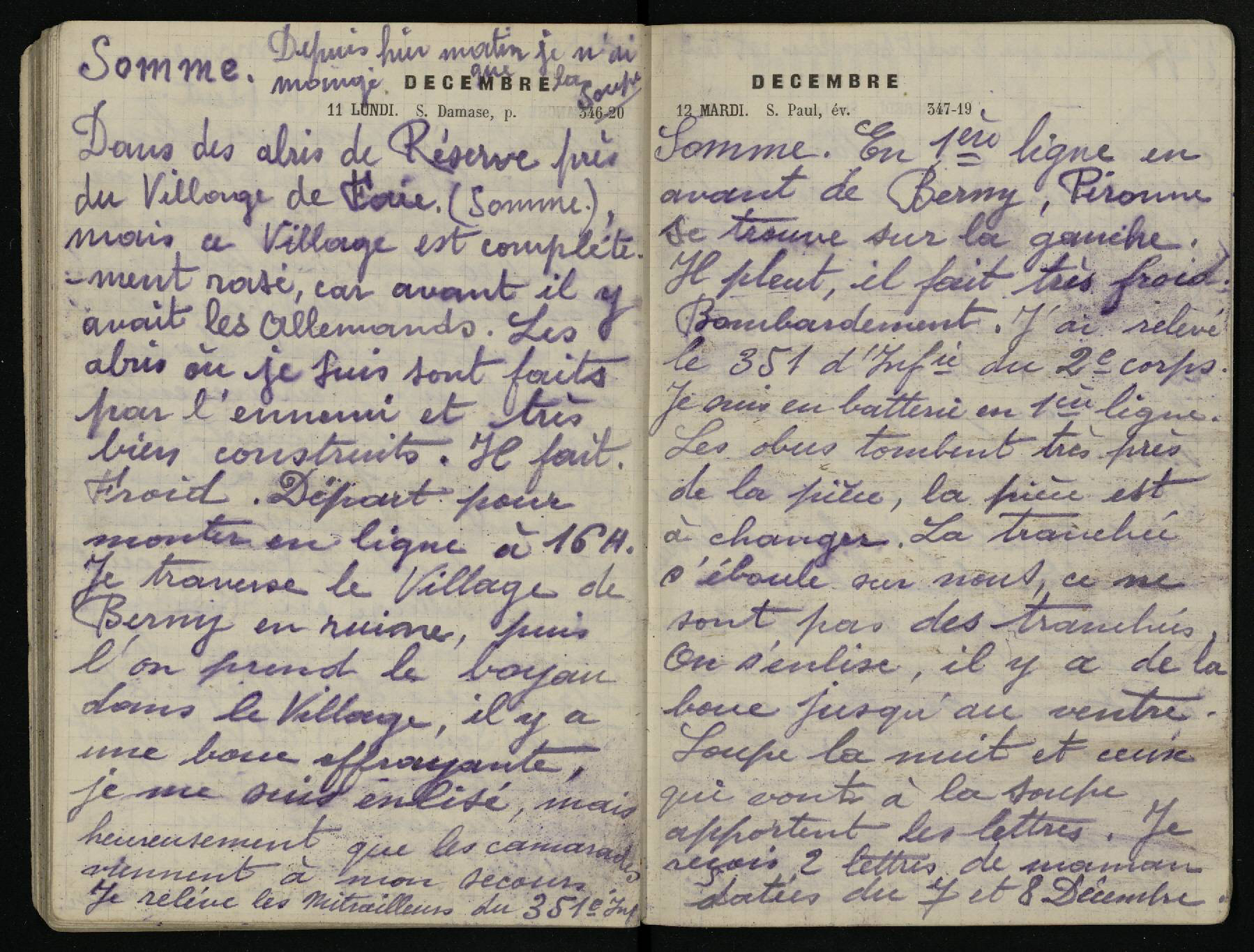 Carnet de Louis Boyer, 11-12 décembre 1916 -HCL/HD/IZI/4/39