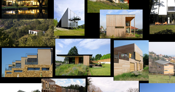 Patchwork de photos de maisons d'architectes