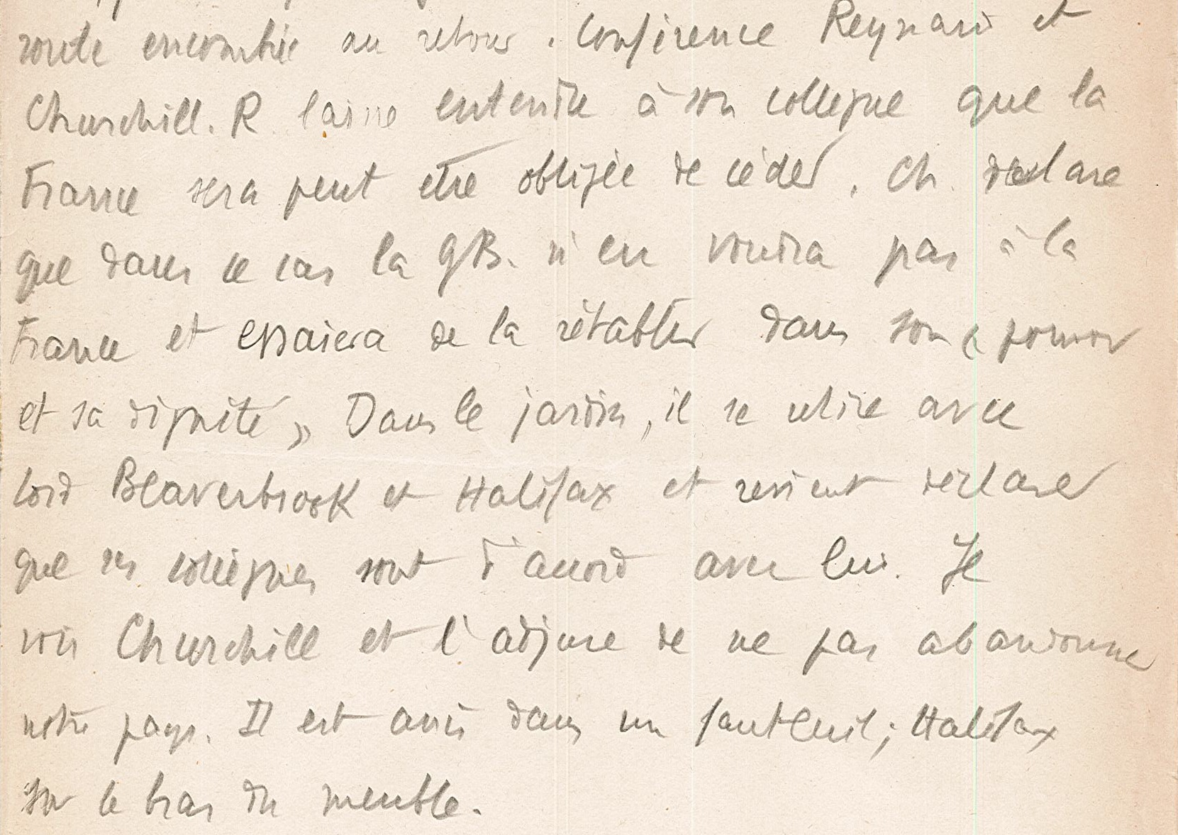 Notes d’Edouard Herriot sur les événements de juin 1940 - Extraits du manuscrit, journée du 13 juin, détails - 1II/133, p. 6