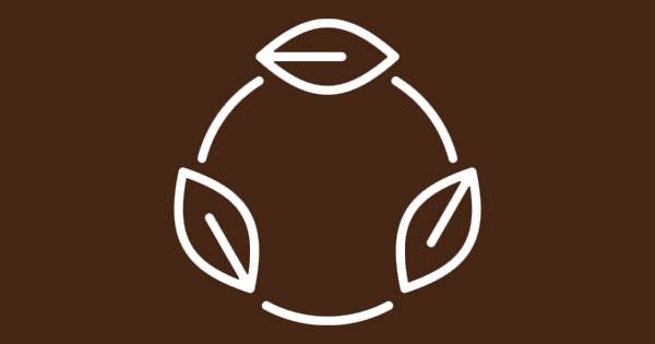 Icone d'un cercle avec des feuilles 