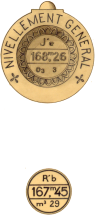 Plaques de nivellement général pour la ville de Lyon, 1850-1900 ; Dessins à l'encre Archives municipales de Lyon, 17FI/93