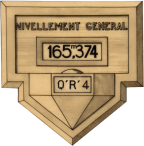 Plaque du nivellement général pour Lyon, du repère Q'R'4, 1850-1900 ; Dessin à l'encre Archives municipales de Lyon, 17FI/97