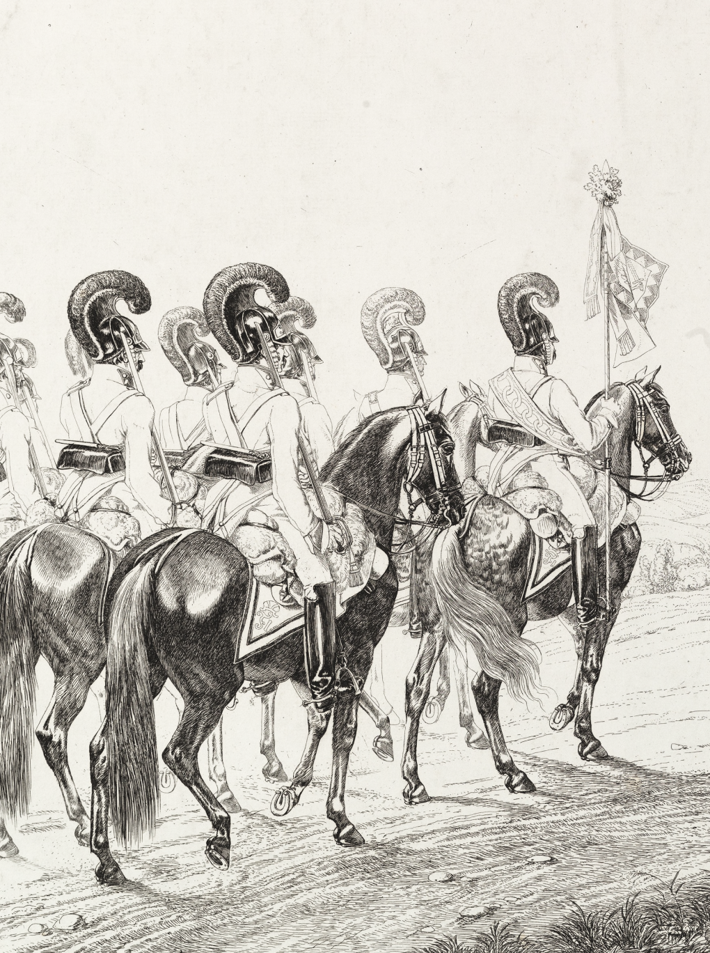 Johann Christoph Erhard ; Cuirassiers autrichiens ; Gravure, début 19e siècle, New-York Metropolitan Museum of Art, collection Elisha Whittelsey