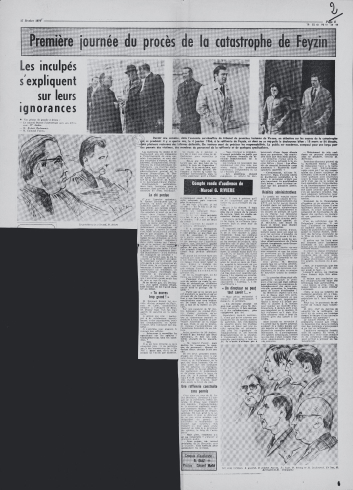 Procès de la catastrophe de Feyzin ; Le Progrès, 17 février 1970 ; Reproduction Archives municipales de Lyon, 895WP/2