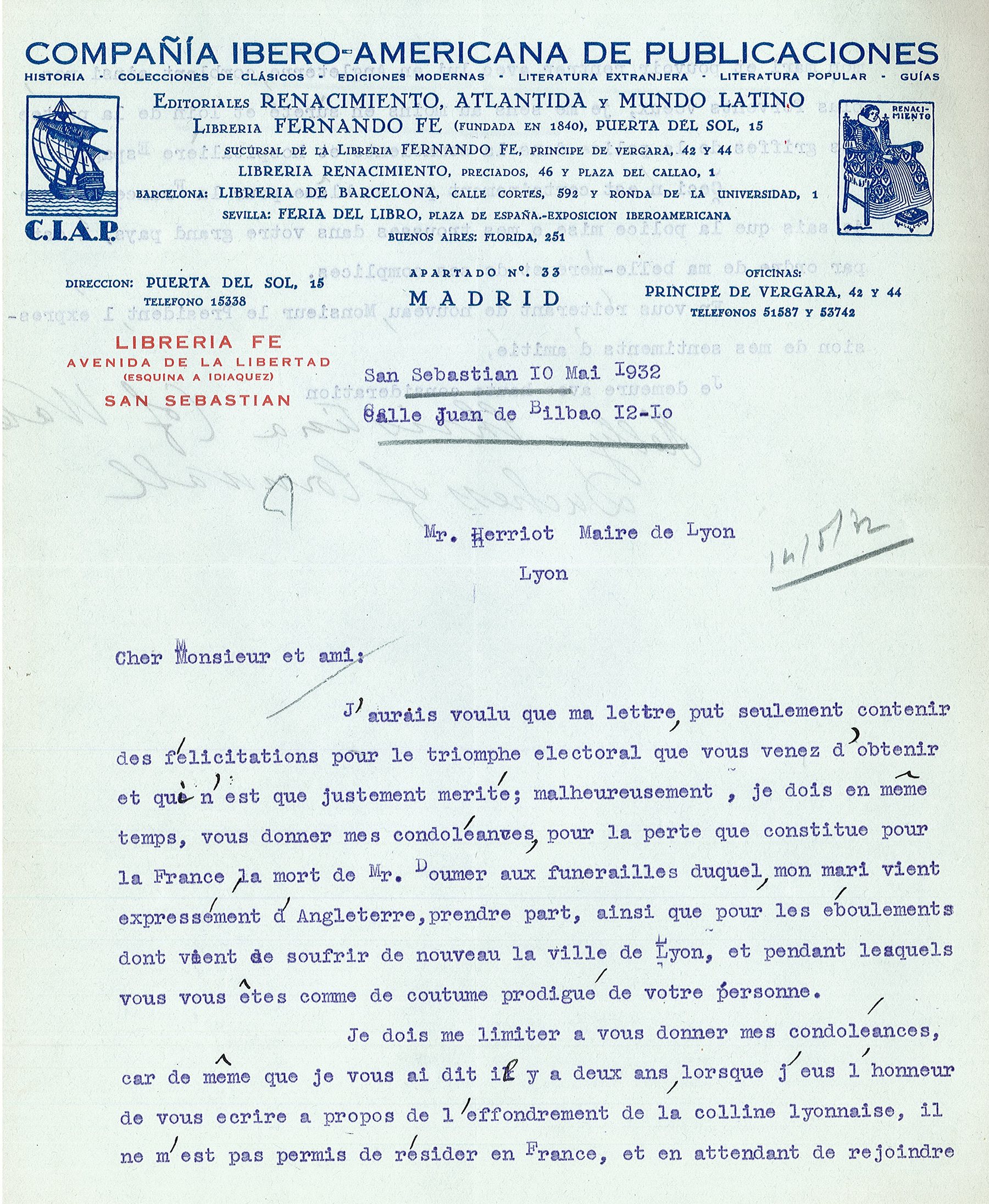 Recto de la lettre - 647WP/12