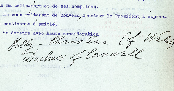 Signature d'une lettre reçue par Edouard Herriot - 647WP/12