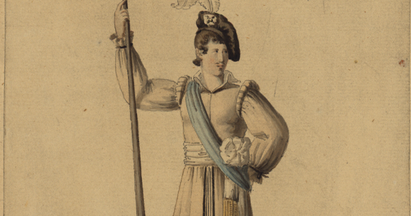 Détail d'un projet de costumes pour les pages de la Duchesse d'Angoulême, 1814 - 17FI/08