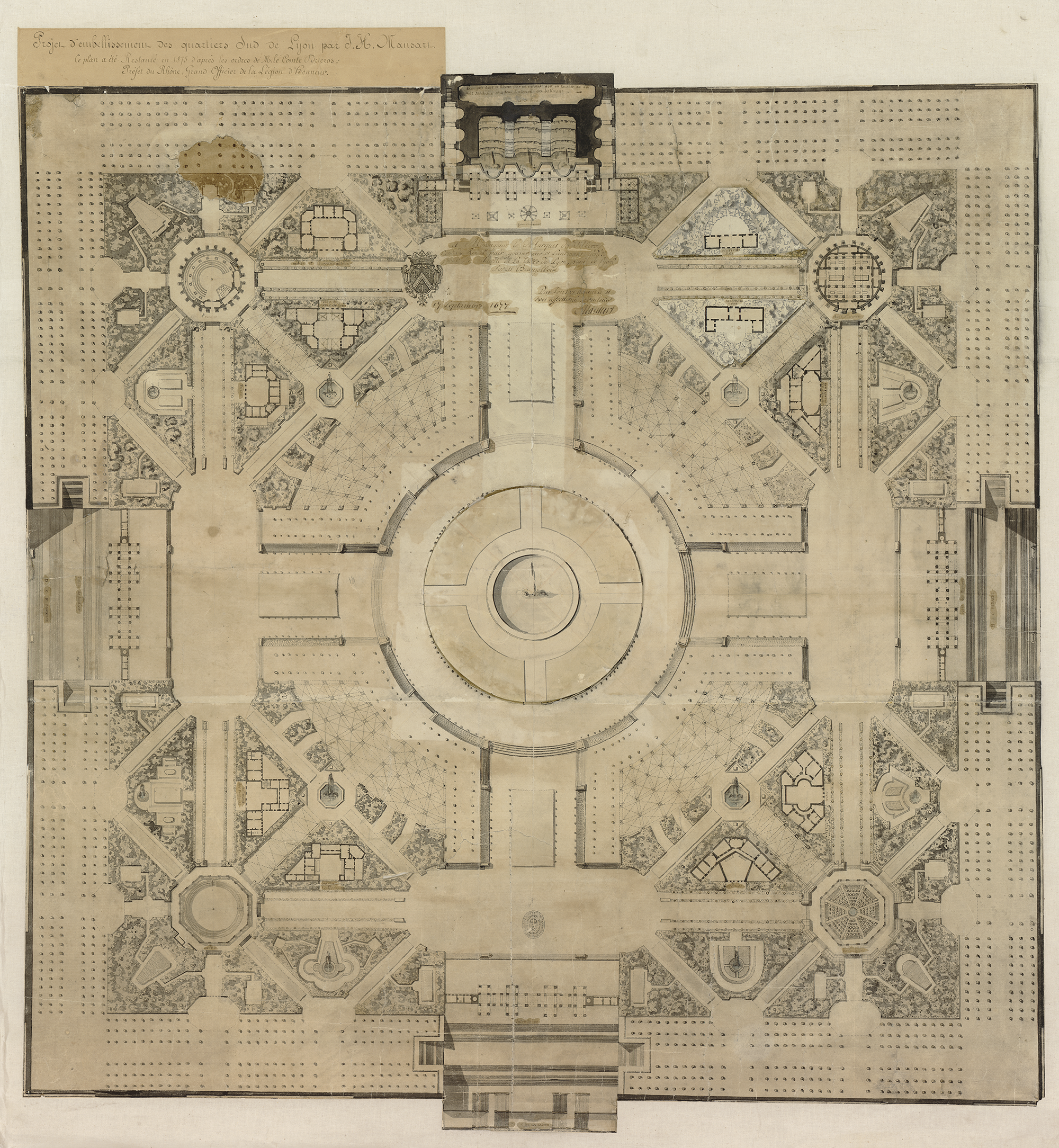 Projet pour la construction d'un quartier administratif à l'emplacement de la place Bellecour - 1677 1S/113