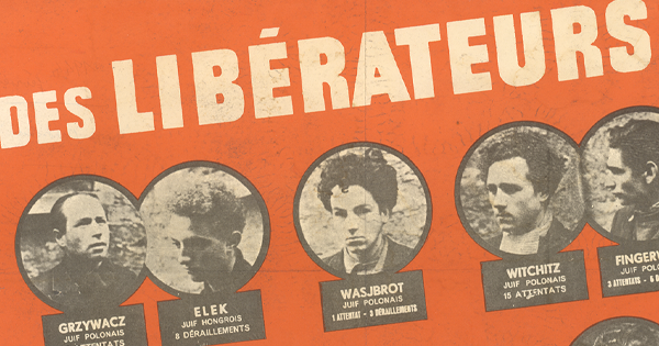 Détail de l'affiche dénonçant les résistants du groupe Manouchian, dite l'Affiche rouge  - 1944  2FI/2396